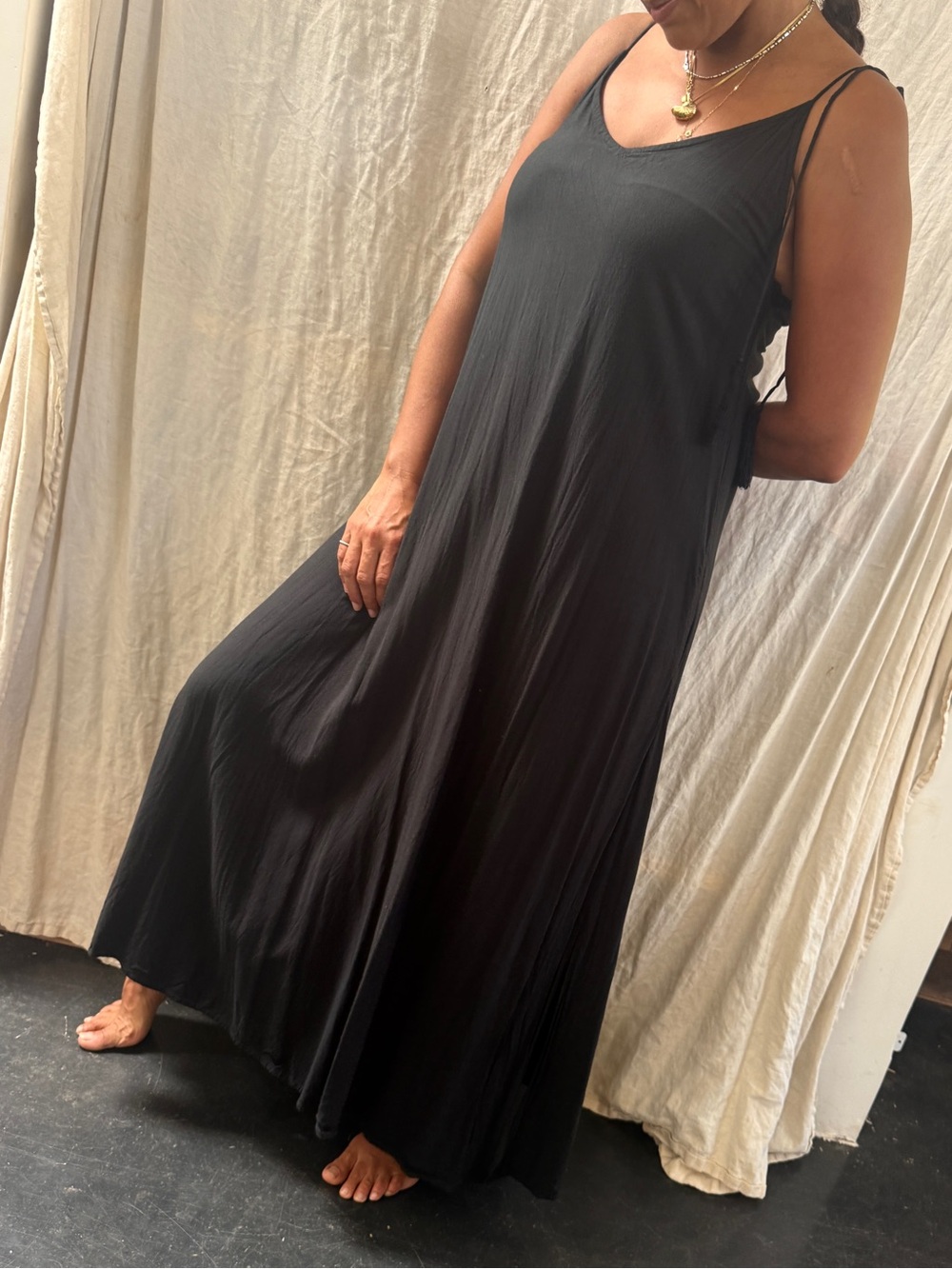 ACACIA MAXI DRESS WITH TASSEL TIES